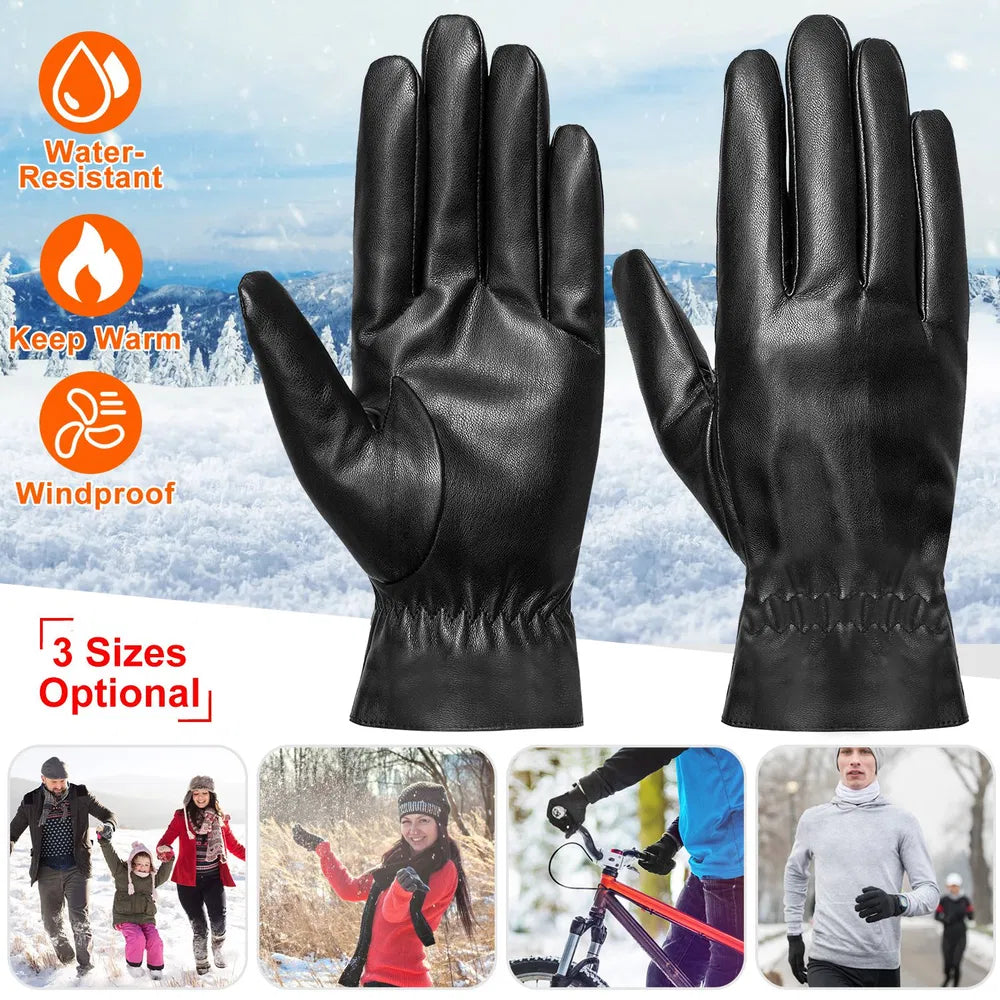 Unisex Leder Handschuhe - Outdoor Winddichte Winterhandschuhe