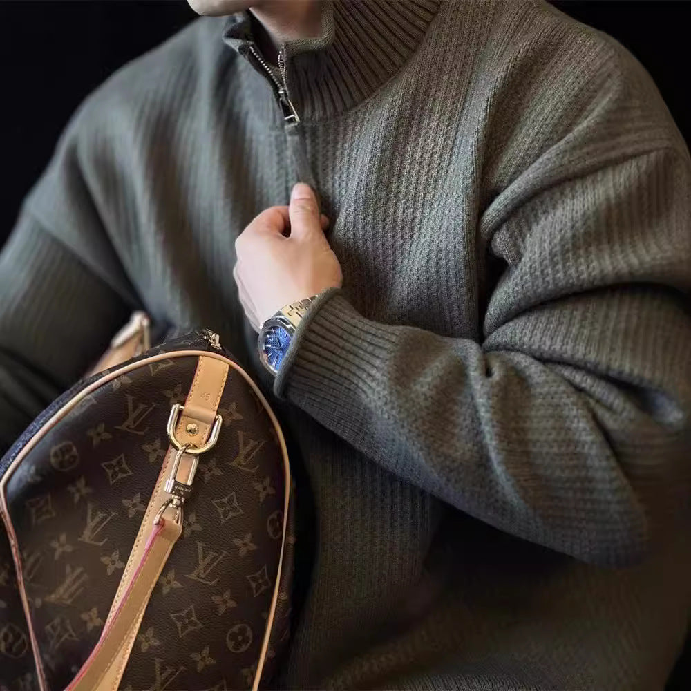 Vintage Strickjacke mit Stehkragen