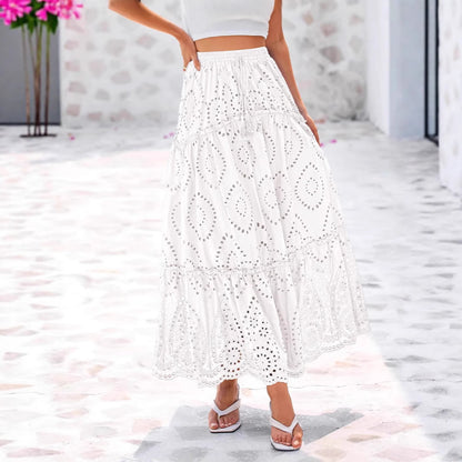 Women's Fashion Hollow-out Elegant Midi Skirt
