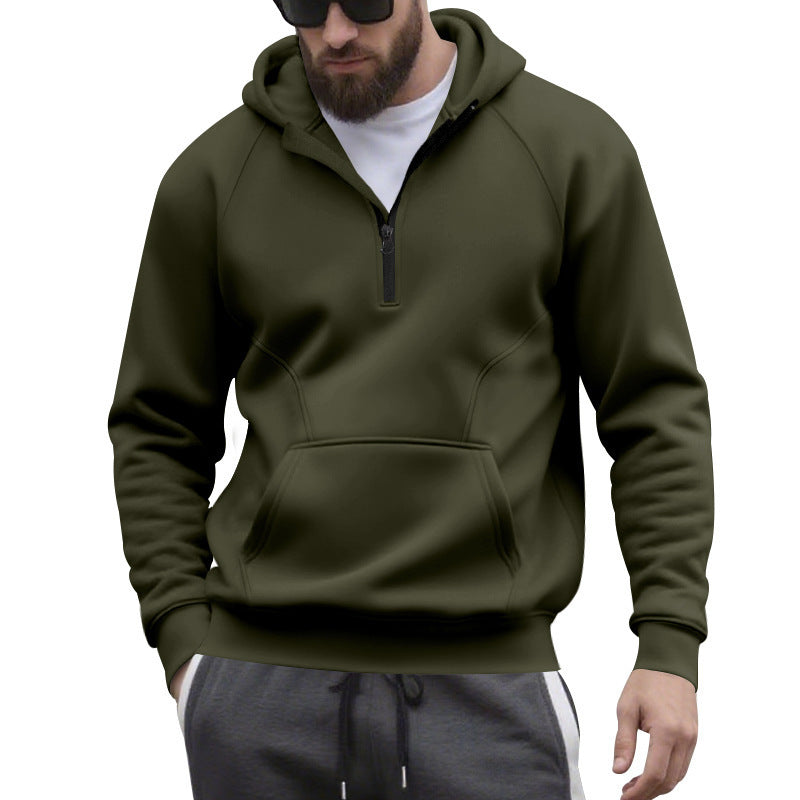 Männer Casual Sport Commuter Fleece Kapuze Reißverschluss