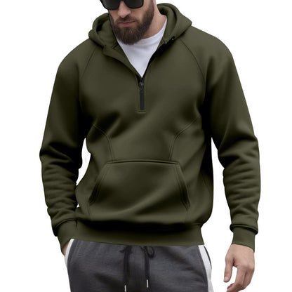 Männer Casual Sport Commuter Fleece Kapuze Reißverschluss