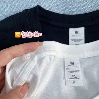 Einfacher Cartoon-Druck der Männer Loose Kurzarm