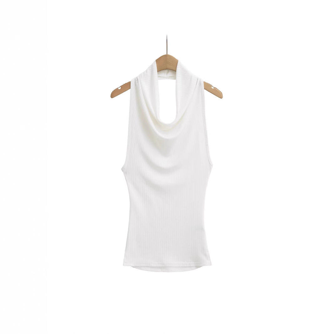 Slim-Fit Top mit Wasserfallausschnitt