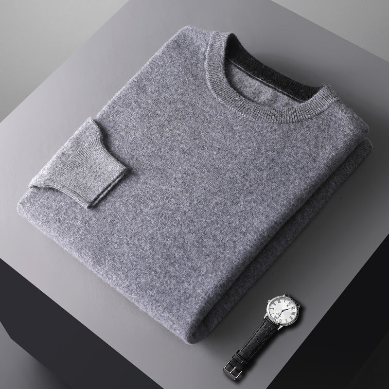 Strickverdickter Pullover mit Rundhalsausschnitt