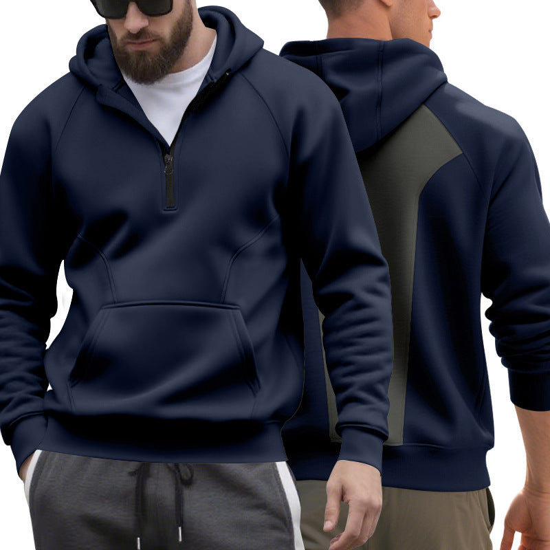 Männer Casual Sport Commuter Fleece Kapuze Reißverschluss
