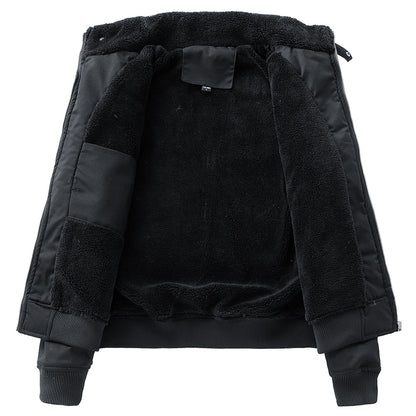 Verdickte gefütterte Fleece Jacke aus Baumwolle