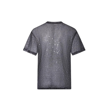 Western Style See-through Mesh Kurzarm-T-Shirt
