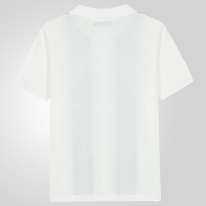 Sommer New Herren Strick-Revers Lässiges gestreiftes Poloshirt