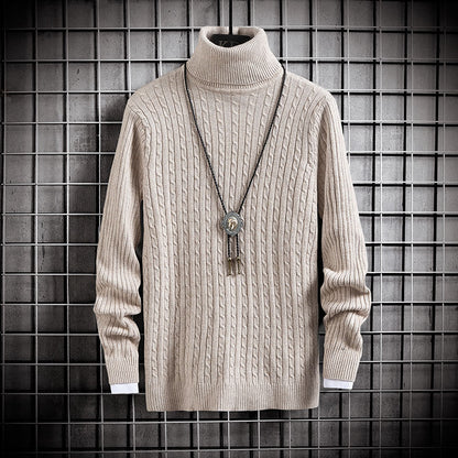 Top Winter Turtleneck Solid Color Slim Sweater Pullover
