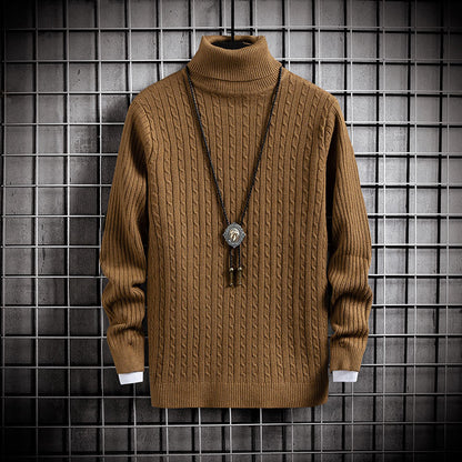 Top Winter Turtleneck Solid Color Slim Sweater Pullover