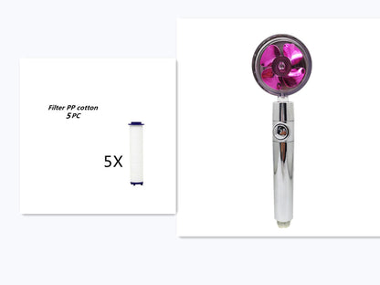 Propeller-getriebener Duschkopf Mit Stoppknopf