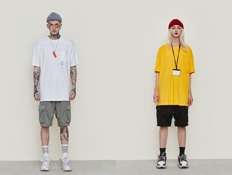 Kontrastnähte lässige Shorts