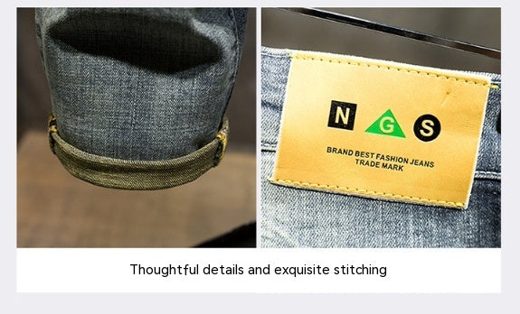 Neue zerrissene Stretch Slim Fit