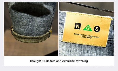 Neue zerrissene Stretch Slim Fit