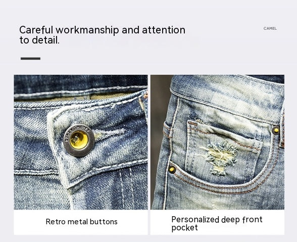 Neue zerrissene Stretch Slim Fit