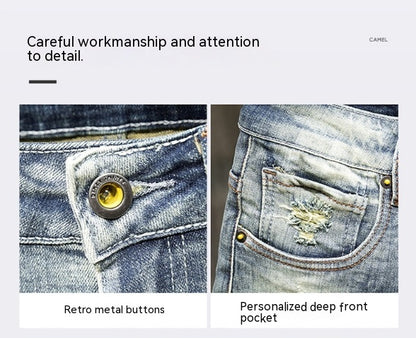 Neue zerrissene Stretch Slim Fit