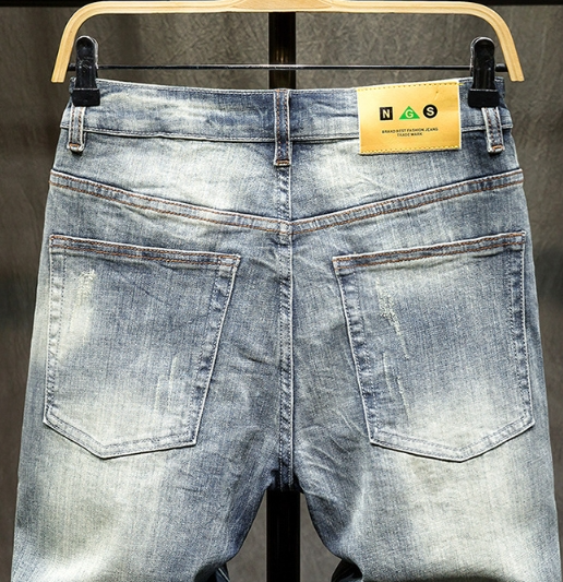 Neue zerrissene Stretch Slim Fit