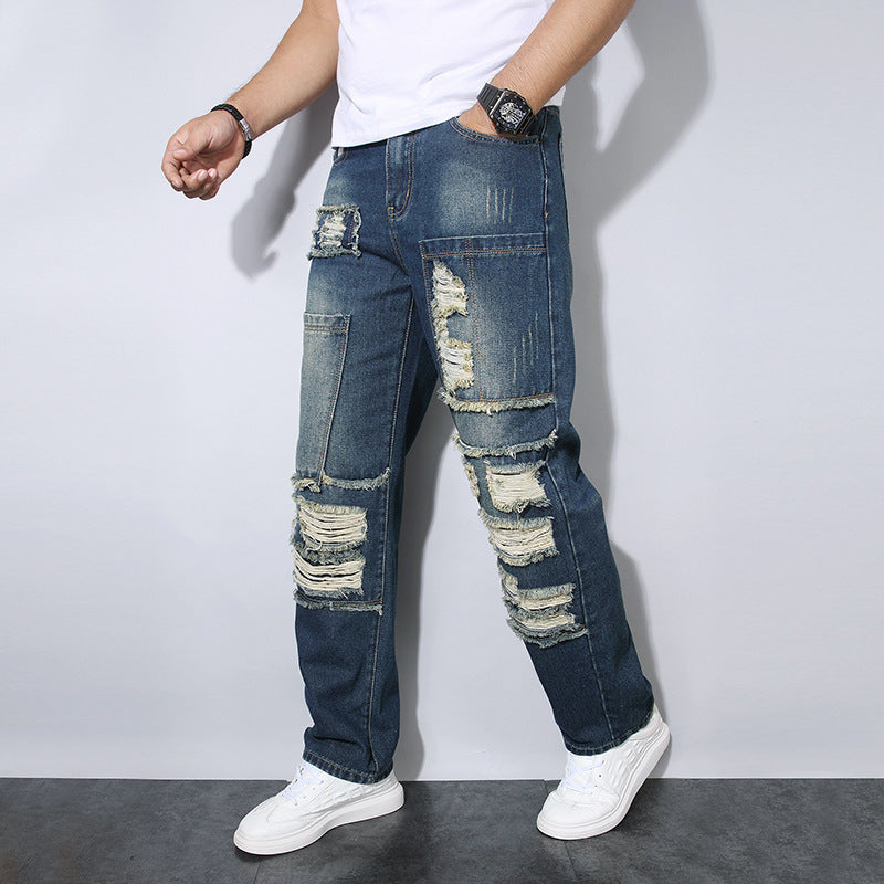 Gerade Faltenresistente Lockere Casual Jeans für Herren