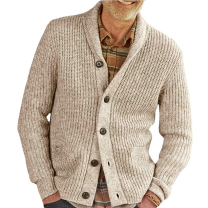 Turn-down Collar Thickened Knitwear Long-sleeve Cardigan Sweater
