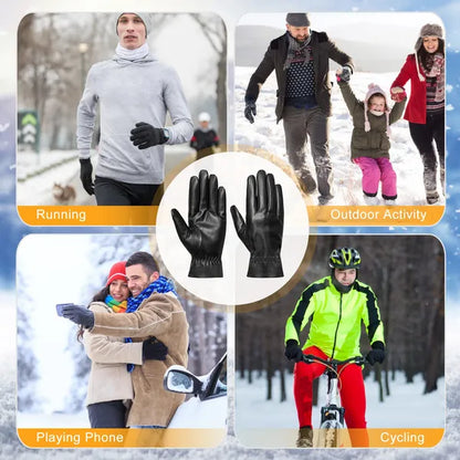 Unisex Leder Handschuhe - Outdoor Winddichte  Winterhandschuhe