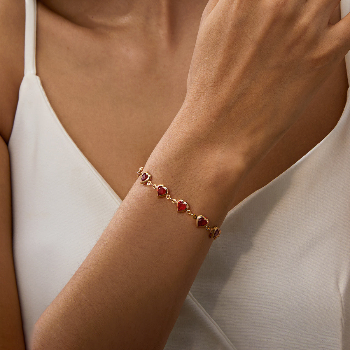 Loving-Heart Red Diamond Versatile Women's Bracelet