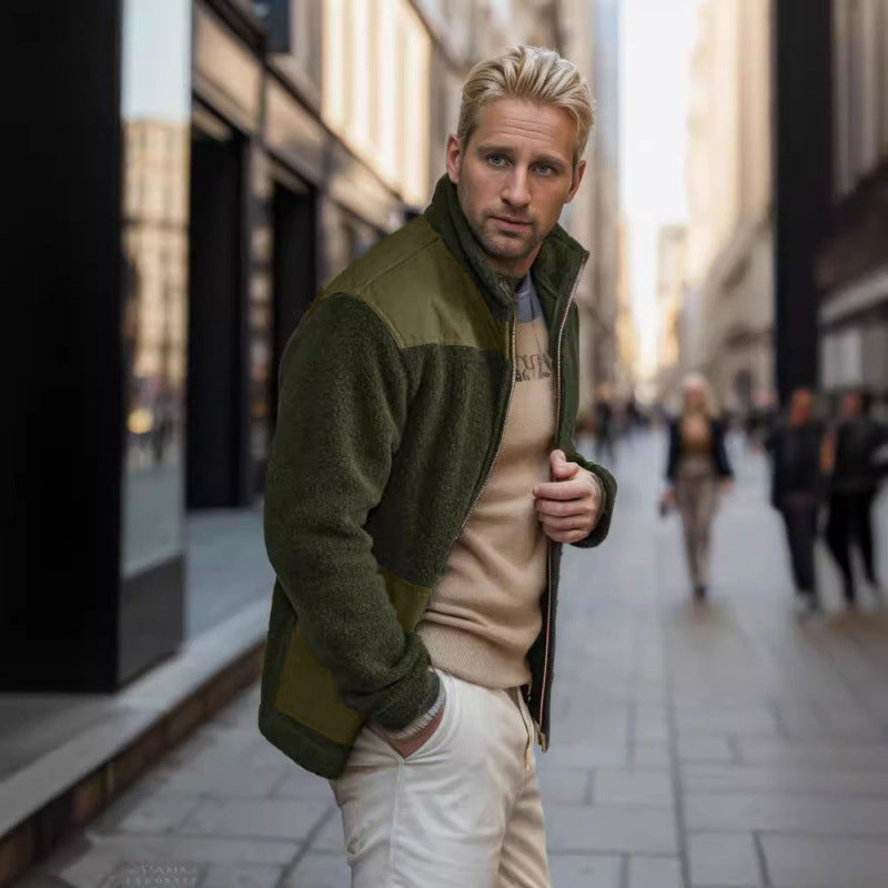 Fashion Fleece Jacke mit Stehkragen