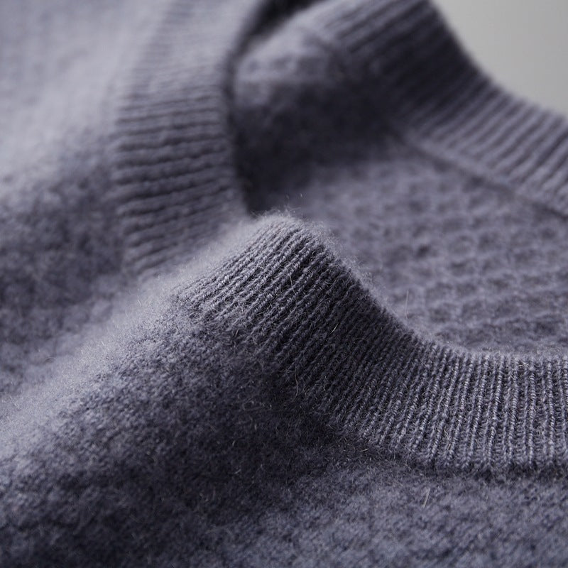 Men's AutumnWinter Business Casual Round Neck Cashmere Sweater