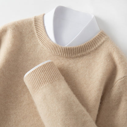 High-end Men's Round Neck Solid Color Sweater