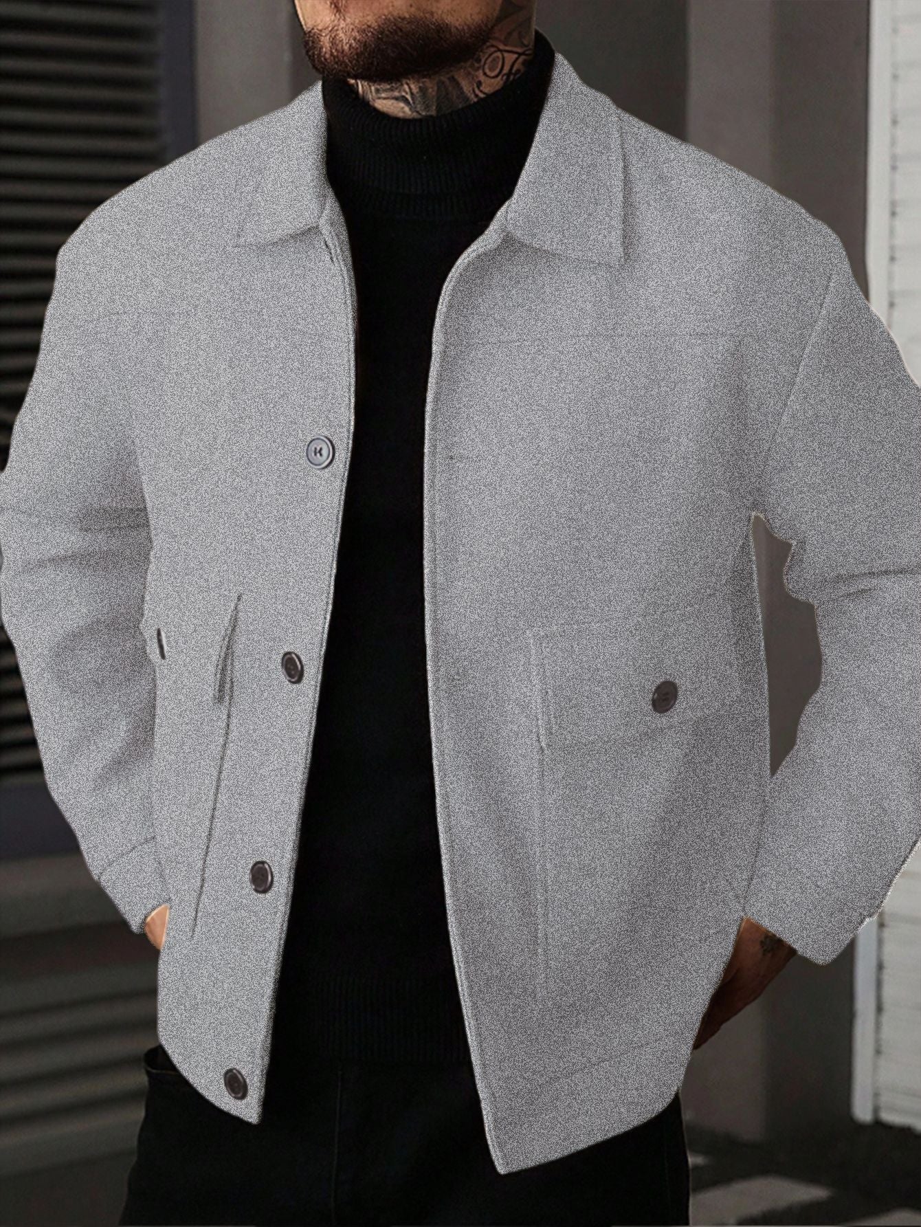 Übergangsjacke – Overshirt im Clean-Style
