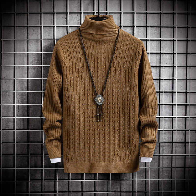 Top Winter Turtleneck Solid Color Slim Sweater Pullover
