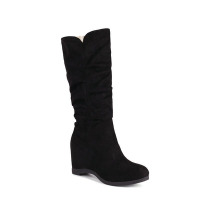 Women's Suede Fabric Platform High-top Boots