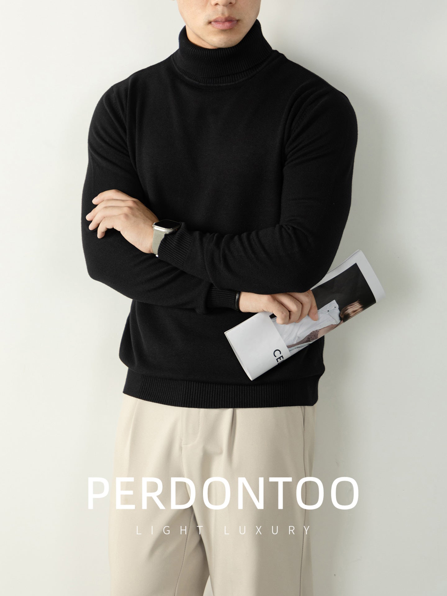 Thickened Men's Turtleneck Thermal Knitwear For Autumn And Winter