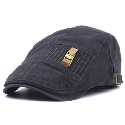 Lederband Jeans Button Männer Retro Peaked Cap