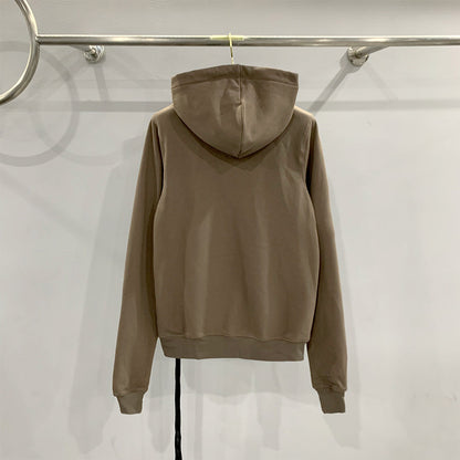 Classic Black Zip-up Hooded Long Sleeve Sweatshirt For Men