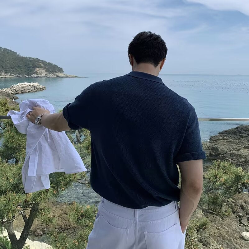 Kurzärmeliges, Atmungsaktives, vielseitiges trendiges Top für Herren