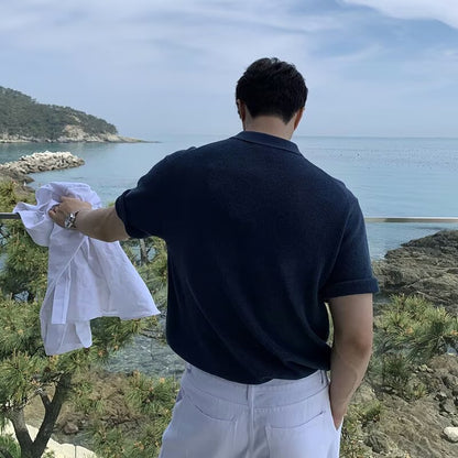 Kurzärmeliges, Atmungsaktives, vielseitiges trendiges Top für Herren