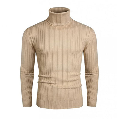 Autumn And Winter Men's Striped High-neck Sweater