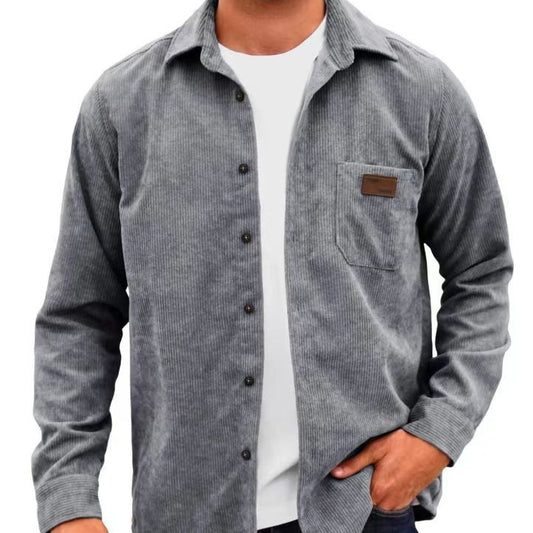 Premium Herren Cord-Hemd Cardigan – Lässige Langarm-Jacke mit Reverskragen – Stylisches Streetwear-Oberteil aus weichem Cord-Stoff