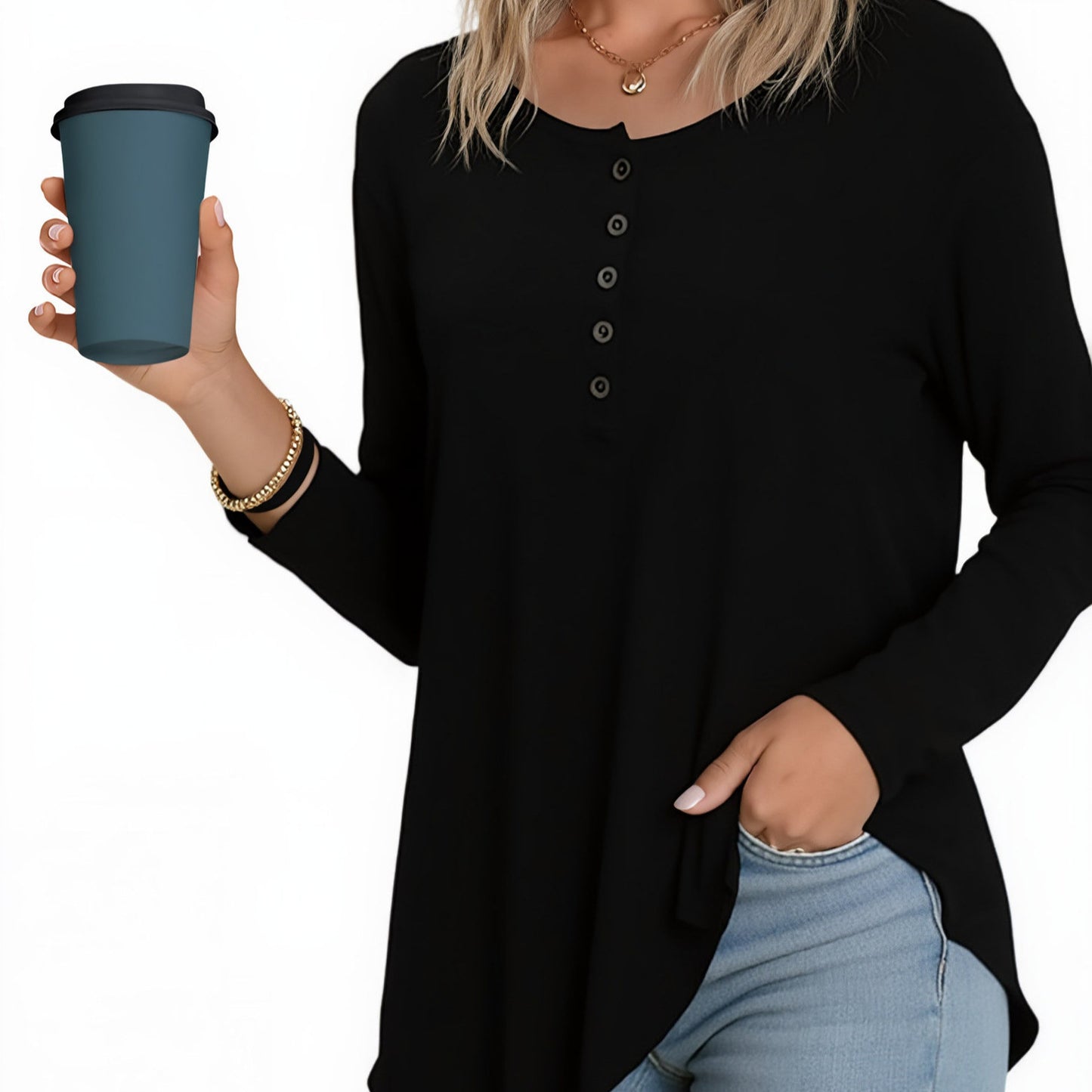 High-waisted Autumn Women's Long-sleeve Top