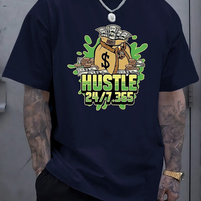 Bedrucktes Herren Sommer Casual Kurzarm Atmungsaktives T-Shirt