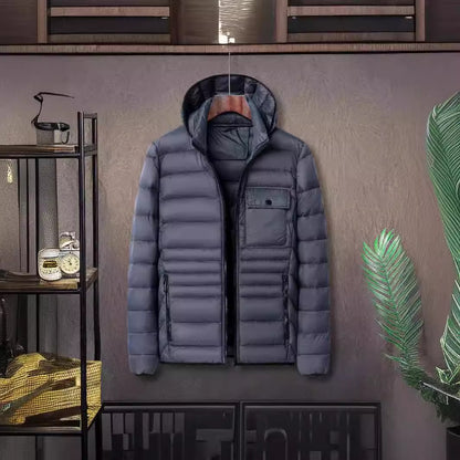 Einfache und lässige gerippte Baumwoll-Gepolsterte Jacke für Herren