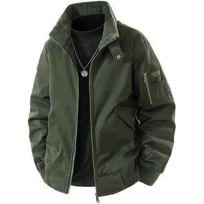 Verdickte gefütterte Fleece Jacke aus Baumwolle