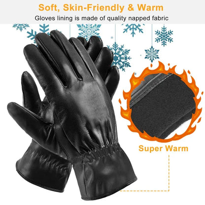 Unisex Leder Handschuhe - Outdoor Winddichte  Winterhandschuhe