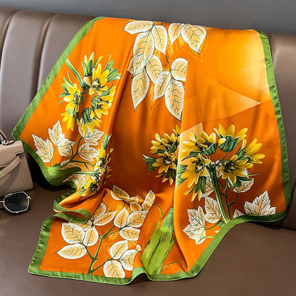 Stilvoller Seidenschal (Imitat) für Damen – Exklusives Tie-Dye Design – Quadratisches Tuch für den perfekten Office-Look