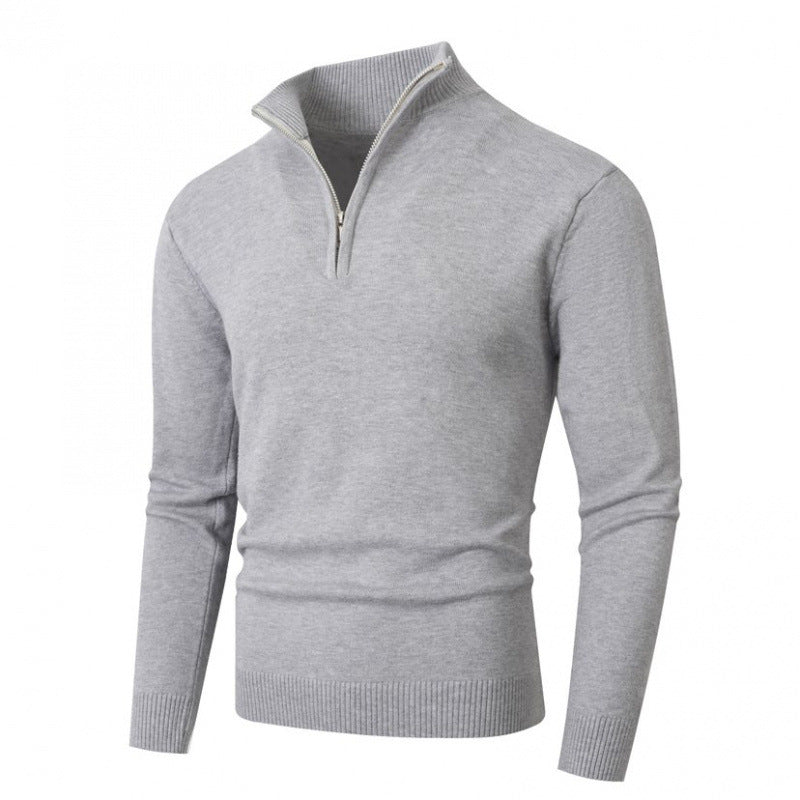 Fleece-lined Men's Plus Size Zipper Sweater