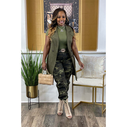 European And American Fashion Women's Camouflage Cotton Skinny Cargo Pants