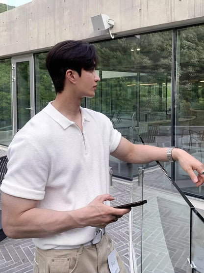 Kurzärmeliges, Atmungsaktives, vielseitiges trendiges Top für Herren