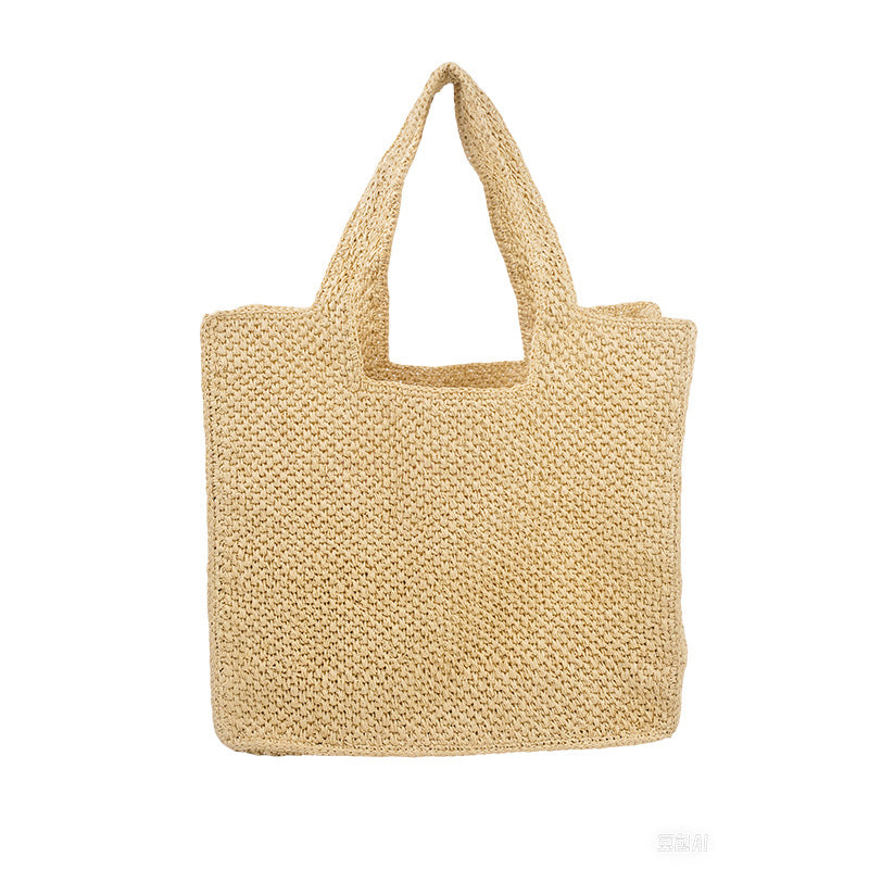 Holiday Straw Woven Bag Woven Commuter Tote Bucket Bag
