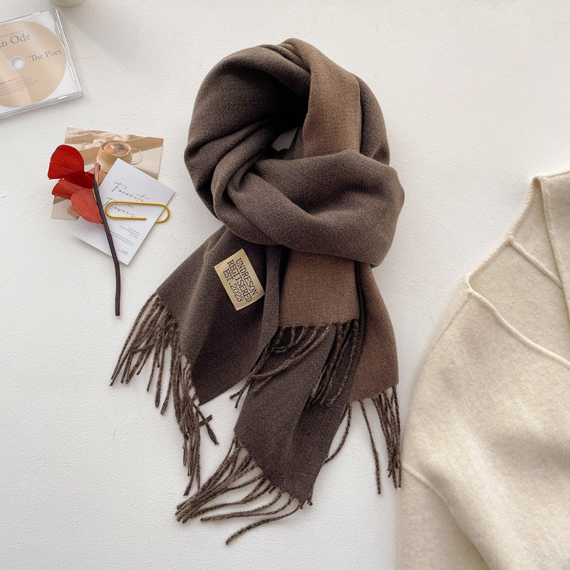 Double-sided Solid-color Scarf For Women