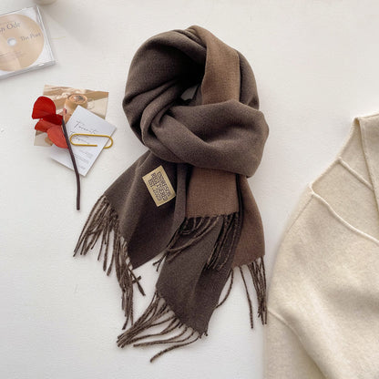 Double-sided Solid-color Scarf For Women